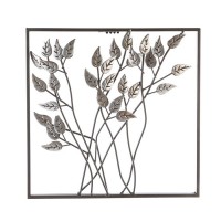 Bild Wanddeko"Blätter"Metall,braun/silb