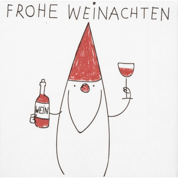 COCKTAILSERVIETTEN "FROHE WEINACHTEN"