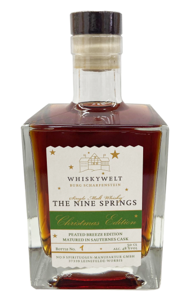 The Nine Springs Christmas Edition Peated Breeze matured in Sauternes Cask