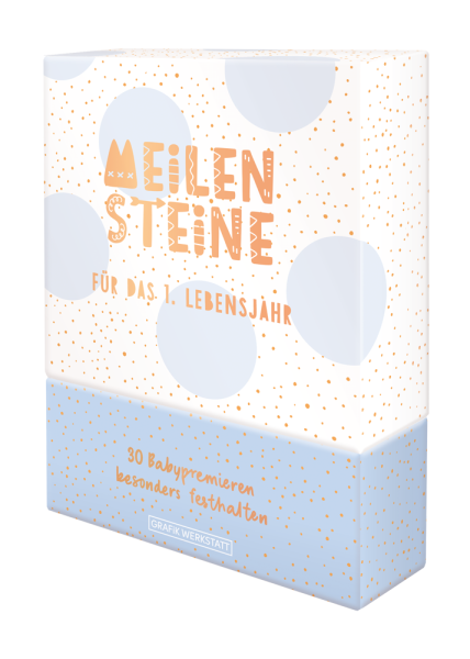 Meilenstein-Box für das 1. Lebensjahr (blau)